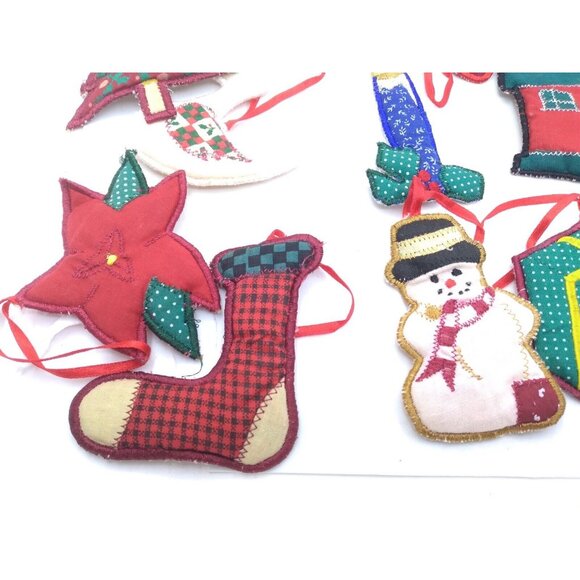 Vtg. Set 22 Fabric Christmas Ornaments -For Advent For Christmas Tree Etc READ - Picture 6 of 10